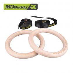 Vòng tập thể dục bằng gỗ Wooden Gym Ring kèm dây đai điều chỉnh MDBuddy MD1352